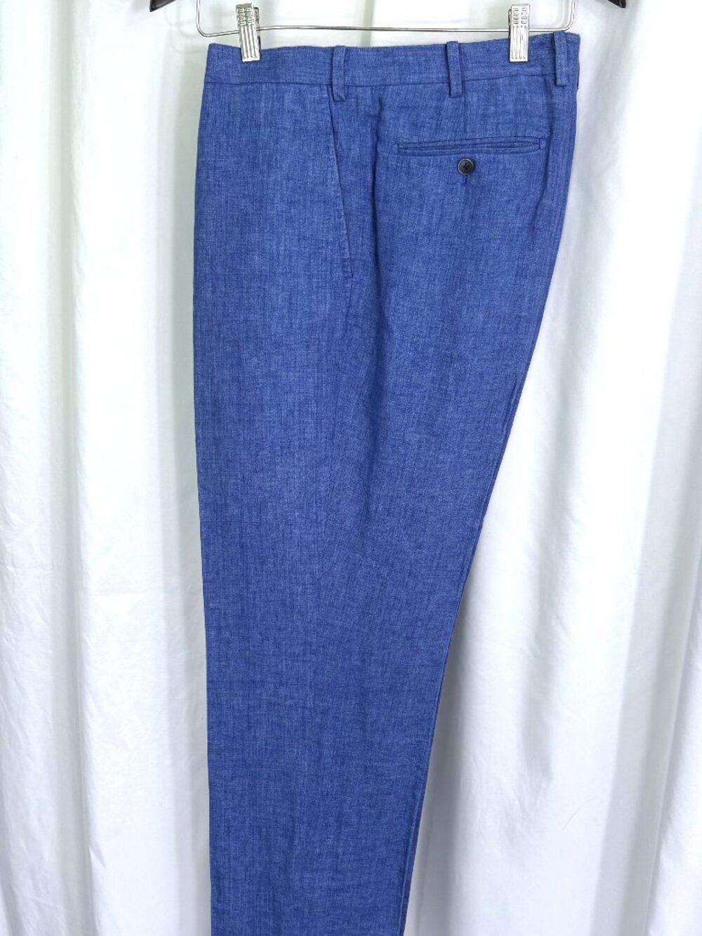 Men's Tailored Linen Pants in Blue - Classic Trousers